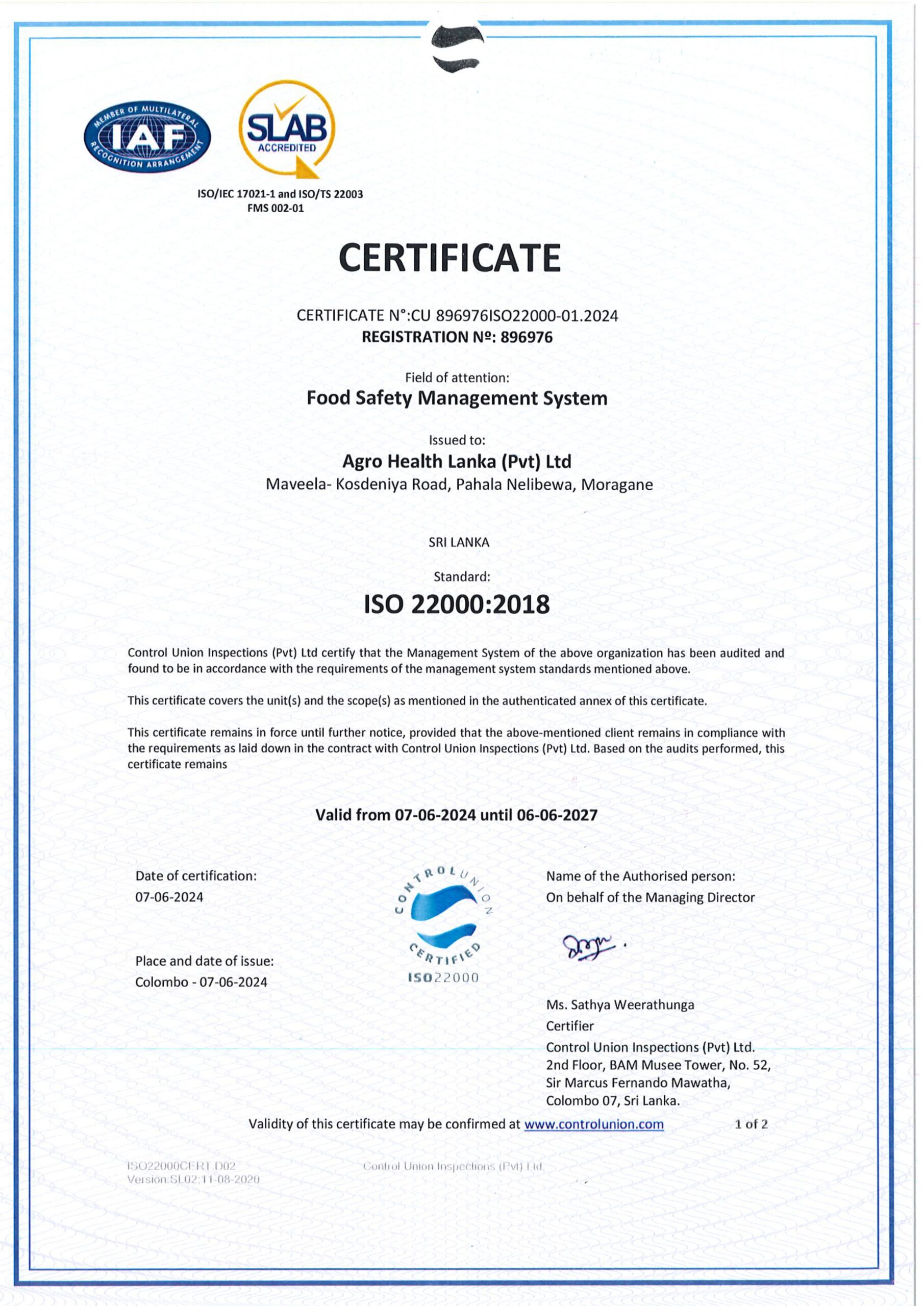 CERTIFICATE N° CU896976ISO22000-01.2024-Agro Health Lanka_page-0001